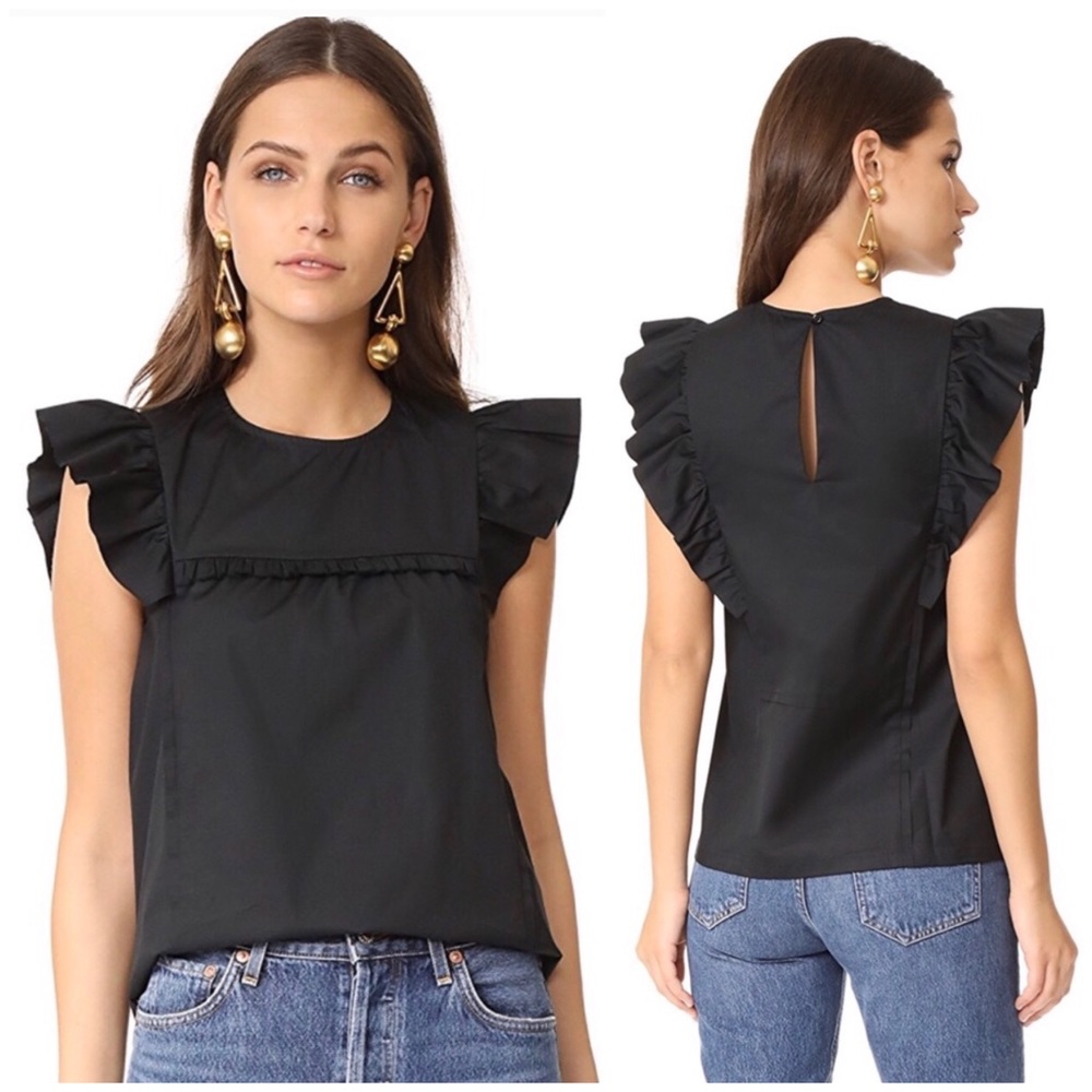 CAS Cloth & Steel BELLA Ruffle Trim Blouse Sz. S